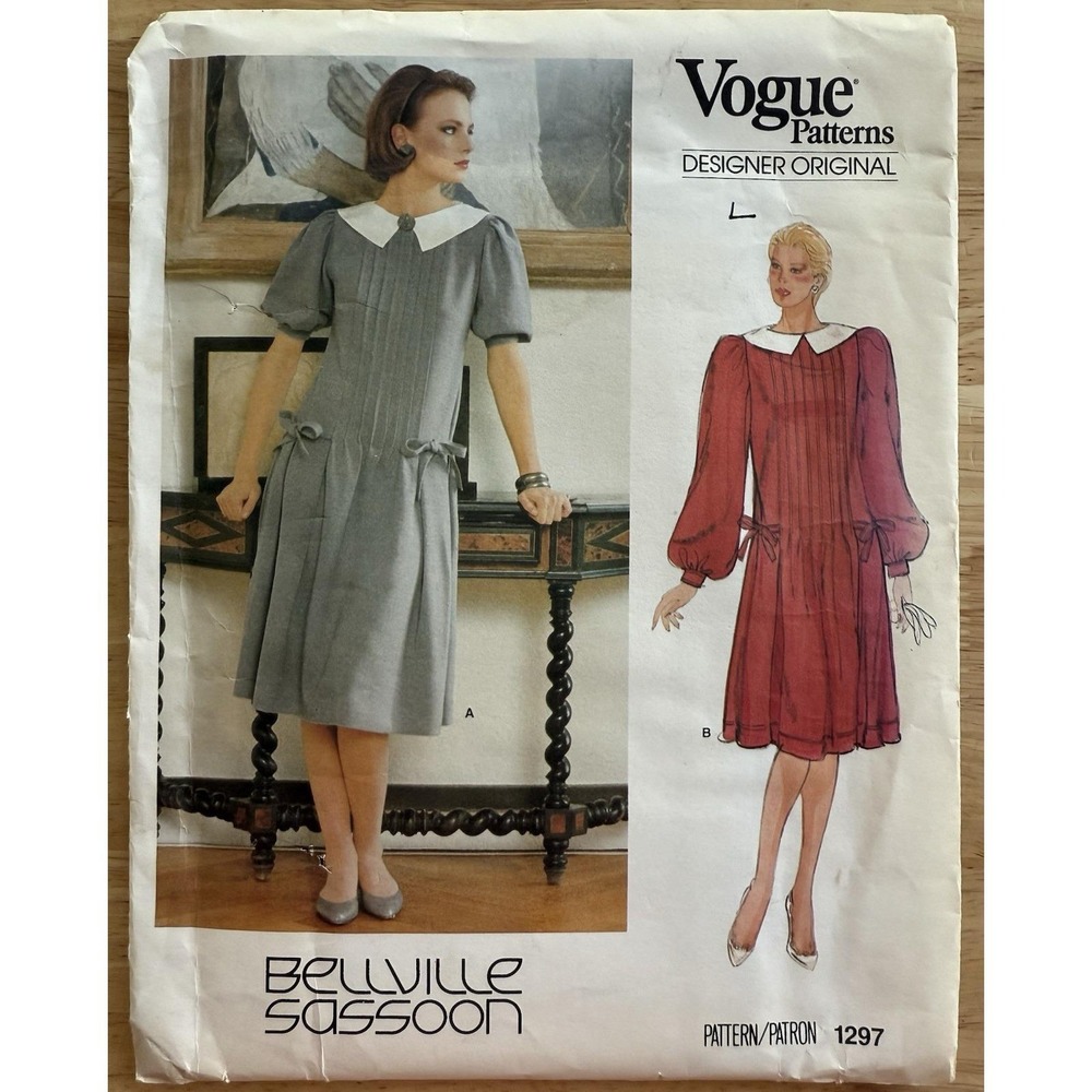 Vogue Patterns Designer Original Bellville Sassoon 1297 Misses' Dress Size 12 UC
